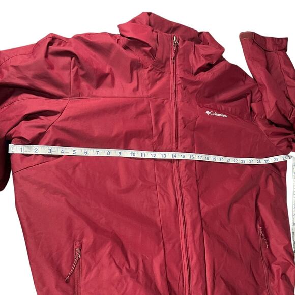 Columbia Omni-Heat Interchange Size 3X Burgundy Rain Jacket Light Weight - Picture 10 of 12
